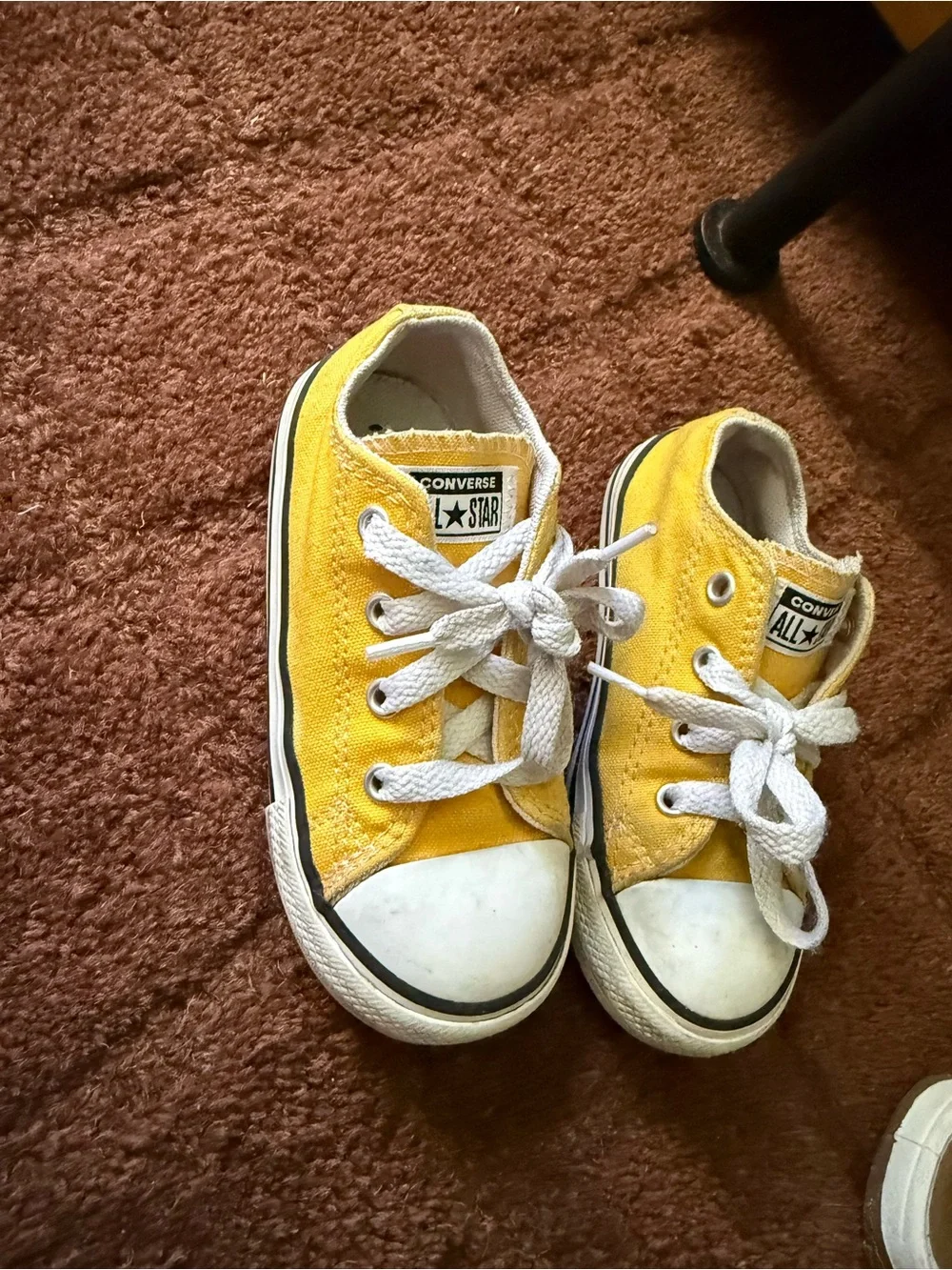 Converse Kids Yellow Canvas Low-Top Sneakers with White Accents